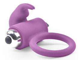 Vibrating Bunny Cock Ring Purple - Anel peniano