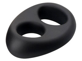 Silicone Tasteless Black Soft Ring - Anel duplo