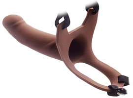 Silicone Curved Dong 6.7" Brown - Capa com Cinta