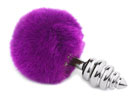 Metal Spiral Plug Bunny Tail Purple - Plug c/cauda