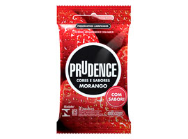 Preservativo Prudence Morango - com 3 unid