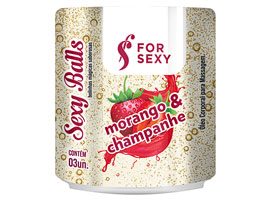 Sexy Balls Morango com Champanhe - com 3 unid