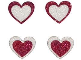 Bijoux de Pele - 4 Corações Vermelhos e Brancos