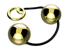 Colar Tailandês 2 Bolas Metal Dourado Hard