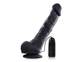 Nacho Preto c/ Vibrador e Ventosa - Pênis 24cm