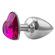 Heart Plug Anal Metal Cromado - Coração Rosa (Imagem 1 de 3)