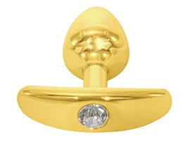 Plug Anal Metal P Anatômico com Joia - Dourado