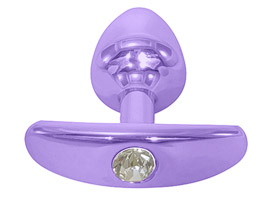 Plug Anal Metal P Anatômico com Joia - Lilás