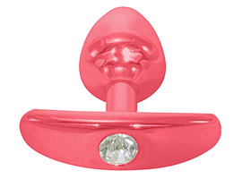 Plug Anal Metal P Anatômico com Joia - Vermelho
