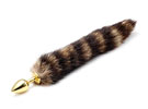 Gold Butt Plug 2.8 w/ Fox Tail - Plug anal c/ Rabo