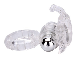 Butterfly Clear Vibrating Cock Ring - 7 funções