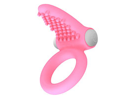 X-Basic Tongue Silicone Cockring Pink - Silicone