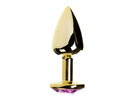 Hard Plug Anal de Metal Dourado com Joia