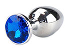Silver Butt Plug Crystal Jewelry Blue - Metal - P