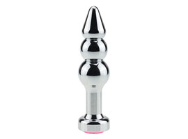 Hard Metal Plug Ball w/ Crystal Pink - Plug anal
