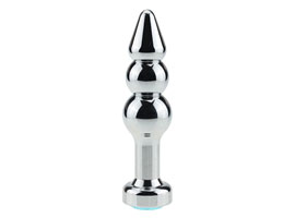 Hard Metal Plug Ball w/ Crystal Blue - Plug anal