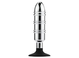 Aluminium Ringed Anal Plug - Ventosa de silicone