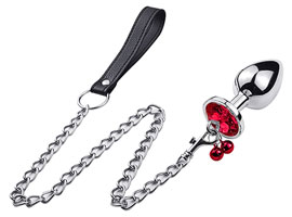 Metal Plug Bell & Leash Red - P - Guizos e Guia