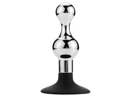 Aluminium Butt Plug 2 Balls - Ventosa de silicone