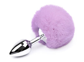 Butt Plug Bunny Tail Lilac - Plug metal c/ rabo M