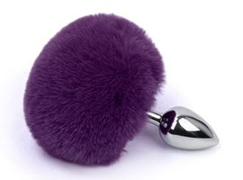 Butt Plug Bunny Tail Purple - Plug metal c/rabo M