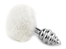 Metal Spiral Plug Bunny Tail White -Plug com cauda