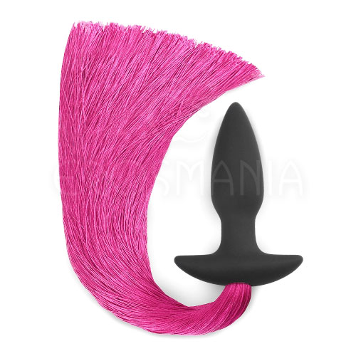 Silicone Anal Plug with Pony Tail Pink - Plug anal