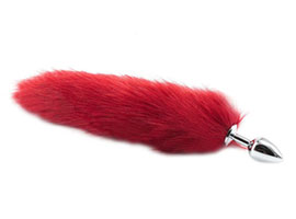 Color Fox Tail Red - Plug de Metal com Rabo