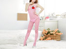 Bodystocking Elegante - Multi Alças - Rosa