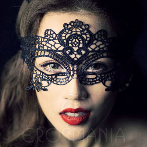 Máscara Sensual Anastasia - Rendada - Preta
