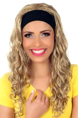 Peruca com faixa Loira Longa - Loiro Mesclado