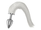 Hard Plug Anal Metal Cromado - Cauda Branca