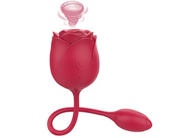 Flowers - Vibrador Duplo com Sugador Rosa