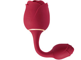 Flowers II - Vibrador Duplo com Sugador Rosa