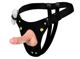 Cinta com Pênis Maciço Zeus com Escroto e Vibrador