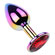 Plug Anal Multicolor de Metal com Joia - Vermelho (Imagem 1 de 2)