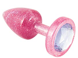 Plug Anal P Abs Less Rosa Com Glitter e Joia