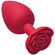 Plug Anal Silicone Vermelho - Com Flor (Imagem 1 de 2)