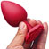 Plug Anal Silicone Vermelho - Com Flor (Imagem 2 de 2)