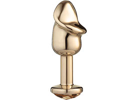 Lite Plug Anal Pênis Abs com Joia - Dourado
