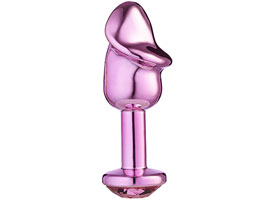 Plug Anal Pênis Rosa com Pedra