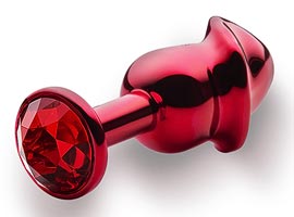 Lite Plug Anal Pênis Abs com Joia - Vermelho