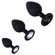Kit Fetiche Anal com 3 Plugs Silicone Preto (Imagem 2 de 2)