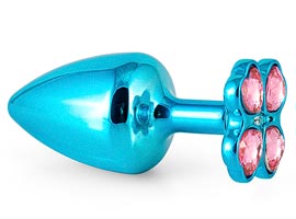Plug Anal M com Base Trevo - Azul