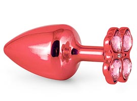 Plug Anal M com Base Trevo - Vermelho