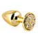 Plug de Metal P Pedra Cravejada Strass - Dourado (Imagem 1 de 2)