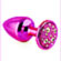 Plug de Metal P Pedra Cravejada Strass - Pink (Imagem 1 de 2)