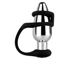 Plug Anal Metal Com anel Pêniano e Escrotal