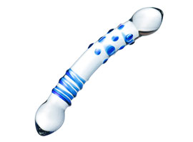 Plug Anal em Vidro Transparente com Azul