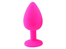 Plug Anal M Silicone Rosa - Com Joia
